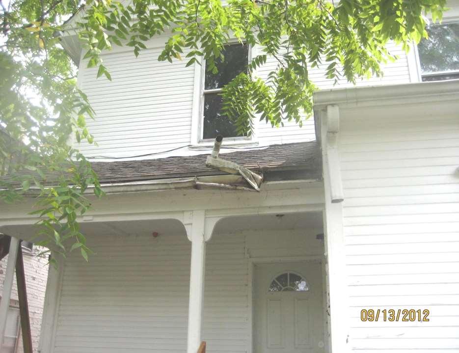 Damaged gutters and