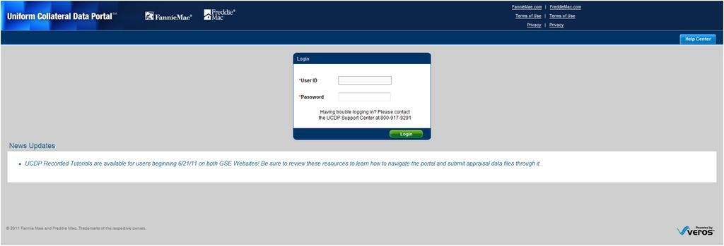 Figure 1.2.5 Login Page You can now log into UCDP using your newly created user ID and password.