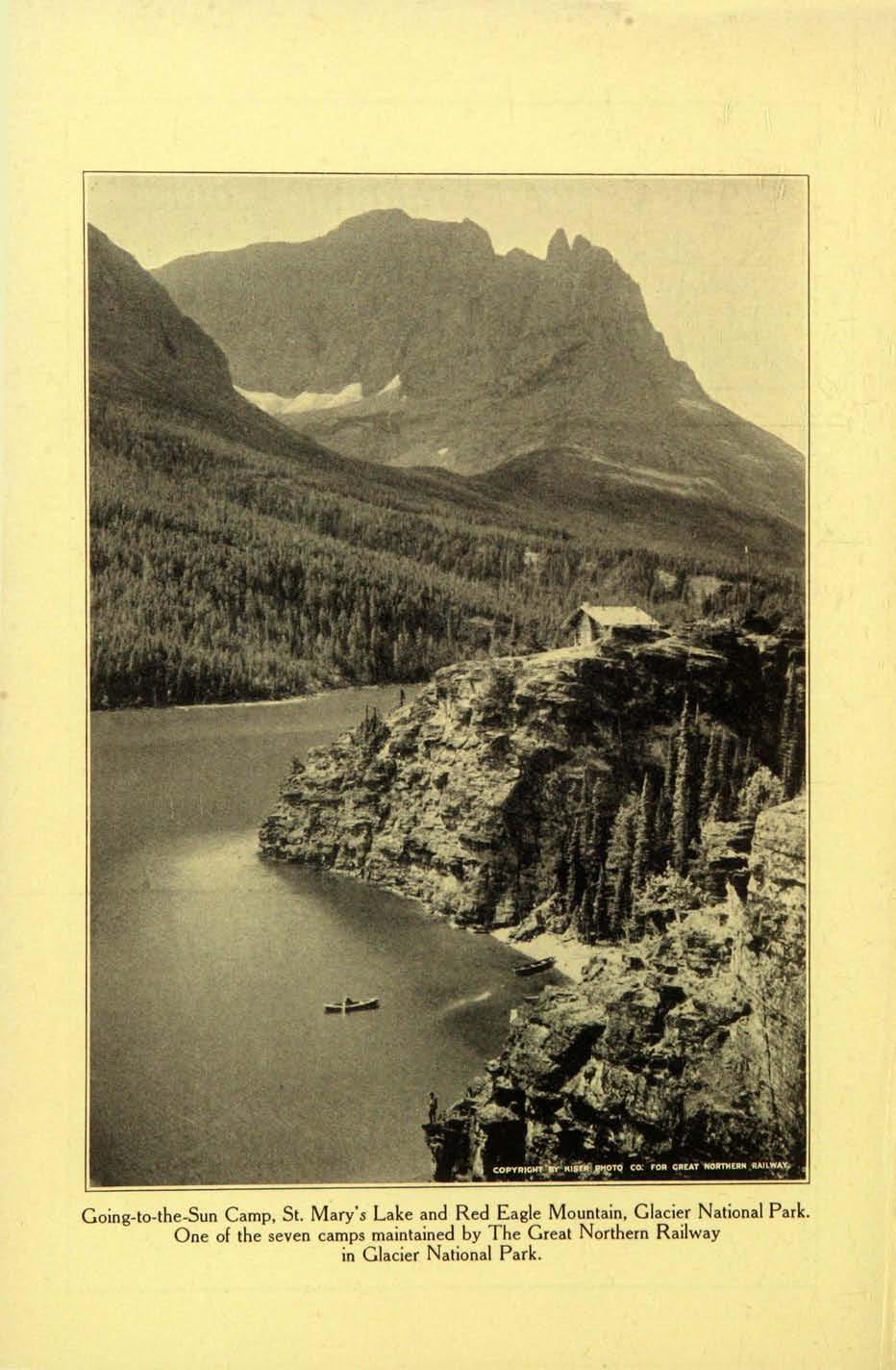 Going-to-the-Sun Camp, St. Mary's Lake and Red Eagle Mountain, Glacier National Park.