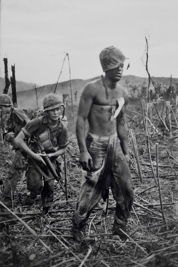 A dazed soldier during the Battle of Hill 811, near Khe Sanh,