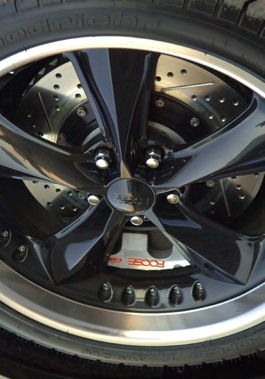 8-inch Baer Brake Systems DecelaRotors, with OE aluminum calipers Optional Front: Baer Claw GT-PLUS system 14-inch rotors, with 2-piston Foose logo PBR aluminum calipers Rear: 12-inch Baer Brake