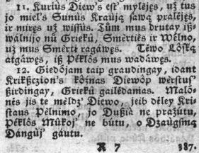 4 pav. NG I 397: naujausiojo lanko (R) fragmentas su kirèiuotais þodþiais; BKC, sign.