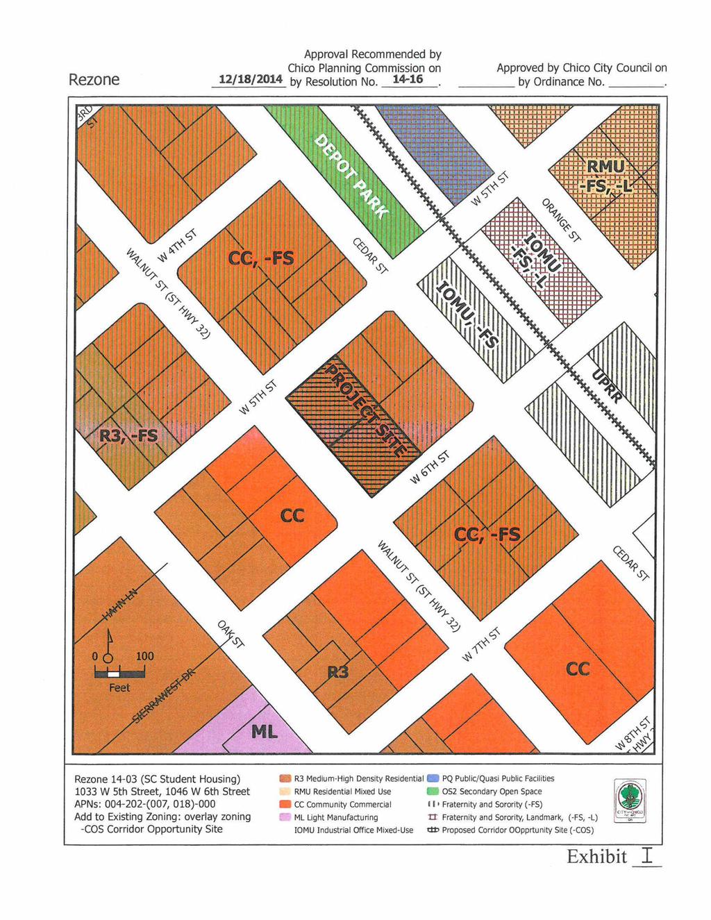 Rezone Approval Recommended by Chico Planning Commission on 12/18/201 by Resolution No. 1-16 Approved by Chico City Council on by Ordinance No. Nltillitlitill;v A#=.,1,!.il CC, -FS, R3, -FS 5 1.:, ':.