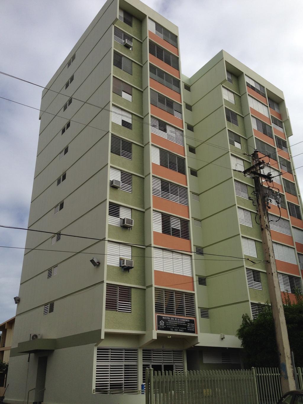 NUESTRA SEÑORA DE LA COVADONGA Las Flores #45 Final Mayaguez PR 00680 Complex with 60 one-bedroom apartments. Located near pharmacies. It has a laundry room and a community center with a kitchen.