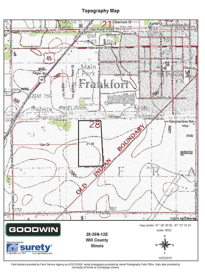 *** 815-741-2226 TOPOGRAPHICAL MAP OF 22 ACRES,