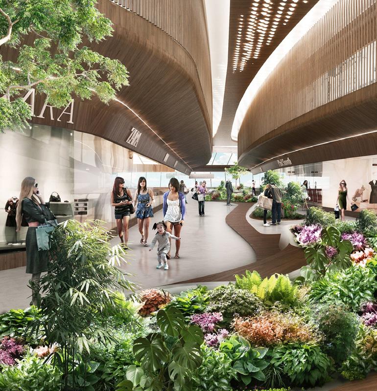 INTERIORS GREENERY Airport Designers are using landscape design to provide a fusion between inside and outside, incorporating