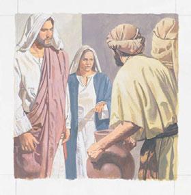 Ioane 2:1 3 Na faaaloalo ma alofa Iesu i Lona tina.