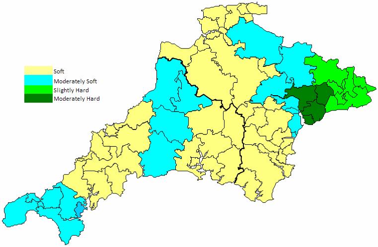 APPENDIX I - WATER QUALITY REPORT The map below shows the hardness of