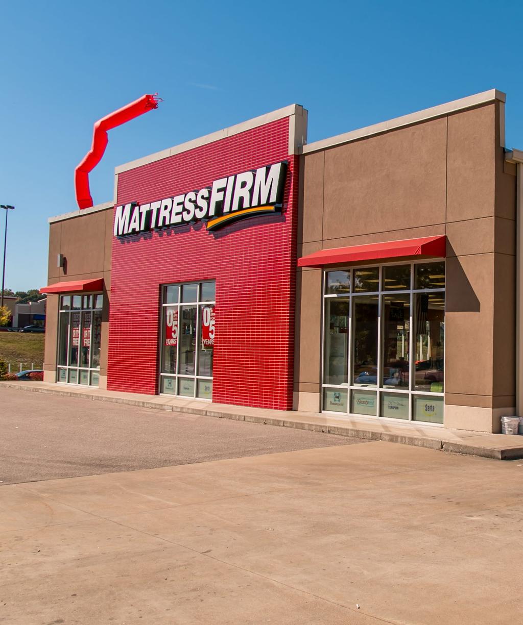 Tenant Overview - Mattress Firm With more than 3,600 company-operated and franchised stores across 49 states, Mattress Firm has the largest geographic footprint in the United States among