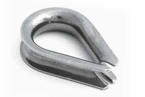 Stainless Steel Thimbles Free from sharp edges - good smooth finish all round High corrosion resistance Wire Rope Slings Chemical installations - Chlorine plants etc General lifting in off-shore