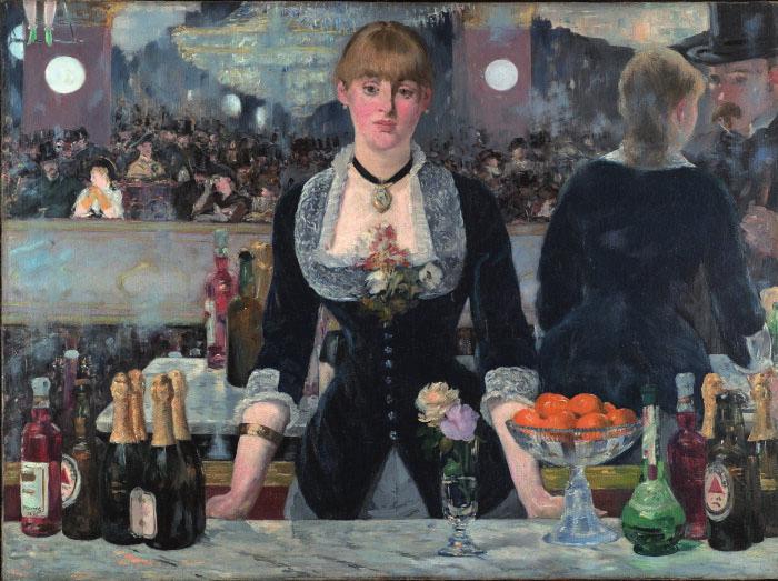 80 Edouard Manet, A Bar at the Folies-Bergère, 1882; oil on canvas, 96 x 130 cm.