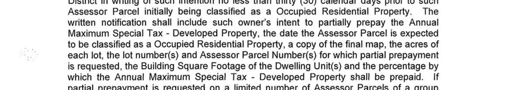 or portions thereof classified as Undeveloped Property for a Fiscal Year shall not exceed 20% of the Special Tax Requirement for such Fiscal Year. Section 6.