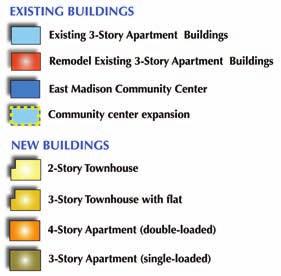 103 Units Remodeled = 0 TOTAL NEW UNITS = 103 TOTAL UNITS ON-SITE (Phase 1) = 250 (147 Existing + 103 New) 3-Story Apartment (single-loaded) Phase 2 Phase 3 New