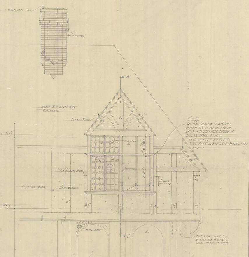 Image 4: Detail from a Howell & Thomas elevation drawing