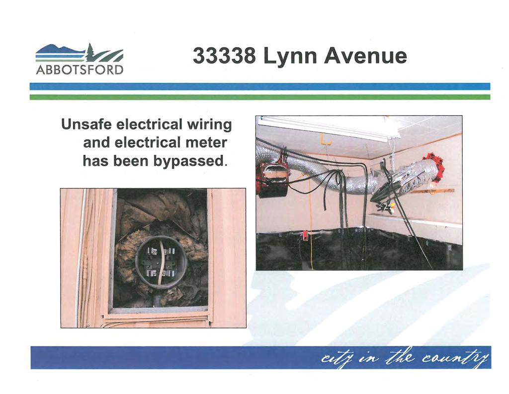~~~ ABBOTSFORD 33338 Lynn Avenue Unsafe electrical wiring and