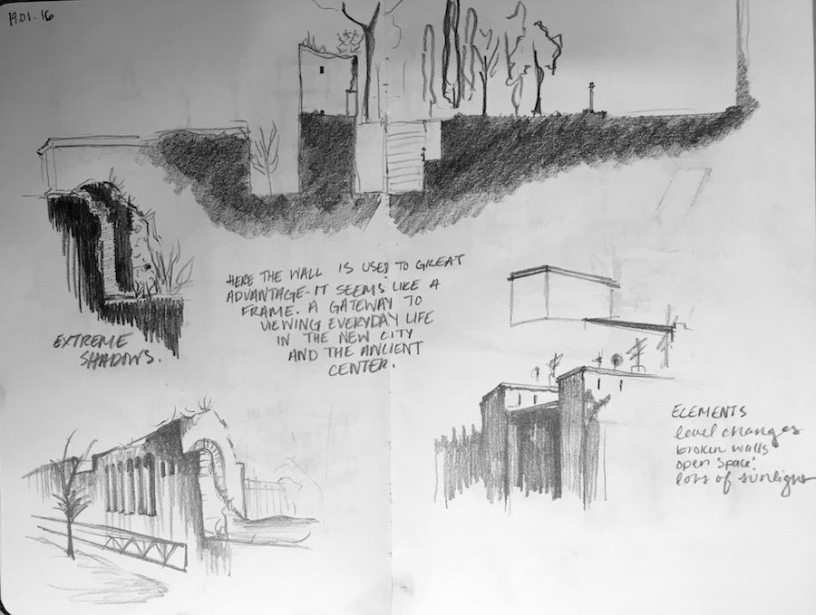 Figure 2: Project 1, Walking, Talking, Drawing the Aurelian Wall.