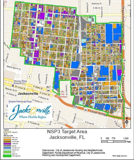 (NSP3 target area showing Land Use Designations) Supporting Rationale for the Target Area Selection Based on the NSP3 criteria, along with the following supporting factors, the City of Jacksonville