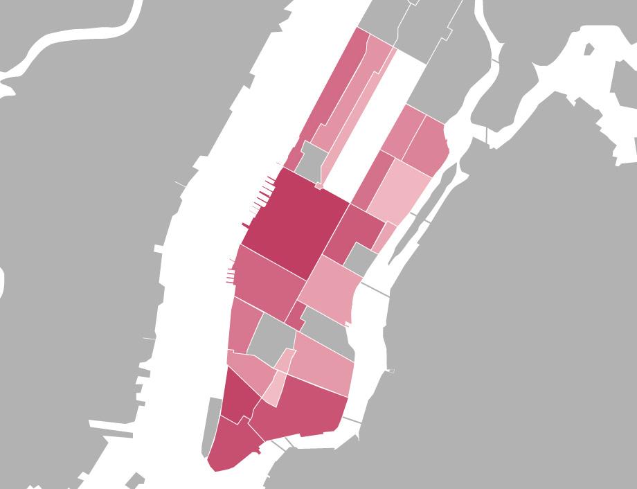 MANHATTAN NEW DEVELOPMENT REPORT June 2016 Aggregate Sales By Neighborhood New development units planned or on the market in Midtown East total $4.