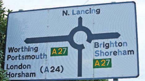 Location Lancing is located on the South coast approximately 60 miles (96.5 km) south of London, 2 miles (3.2 km) east of Worthing and 10 miles (16.1 km) west of Brighton.