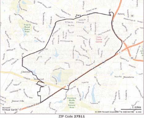 APPENDIX A TOWN OF CARY ZIP CODE MAPS