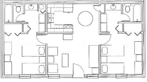 plan. TWO-DOUBLE BEDROOM SUITE $4,060 per AY or $4,280 per Annual Lease FOUR-SINGLE BEDROOM SUITE $4,460 per AY or $4,710 per Annual