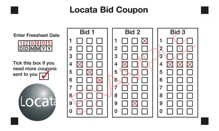 How to complete your Locata coupon Your coupon has your name and your LIN (Locata Identification Number) printed on it - please check that these details are correct.