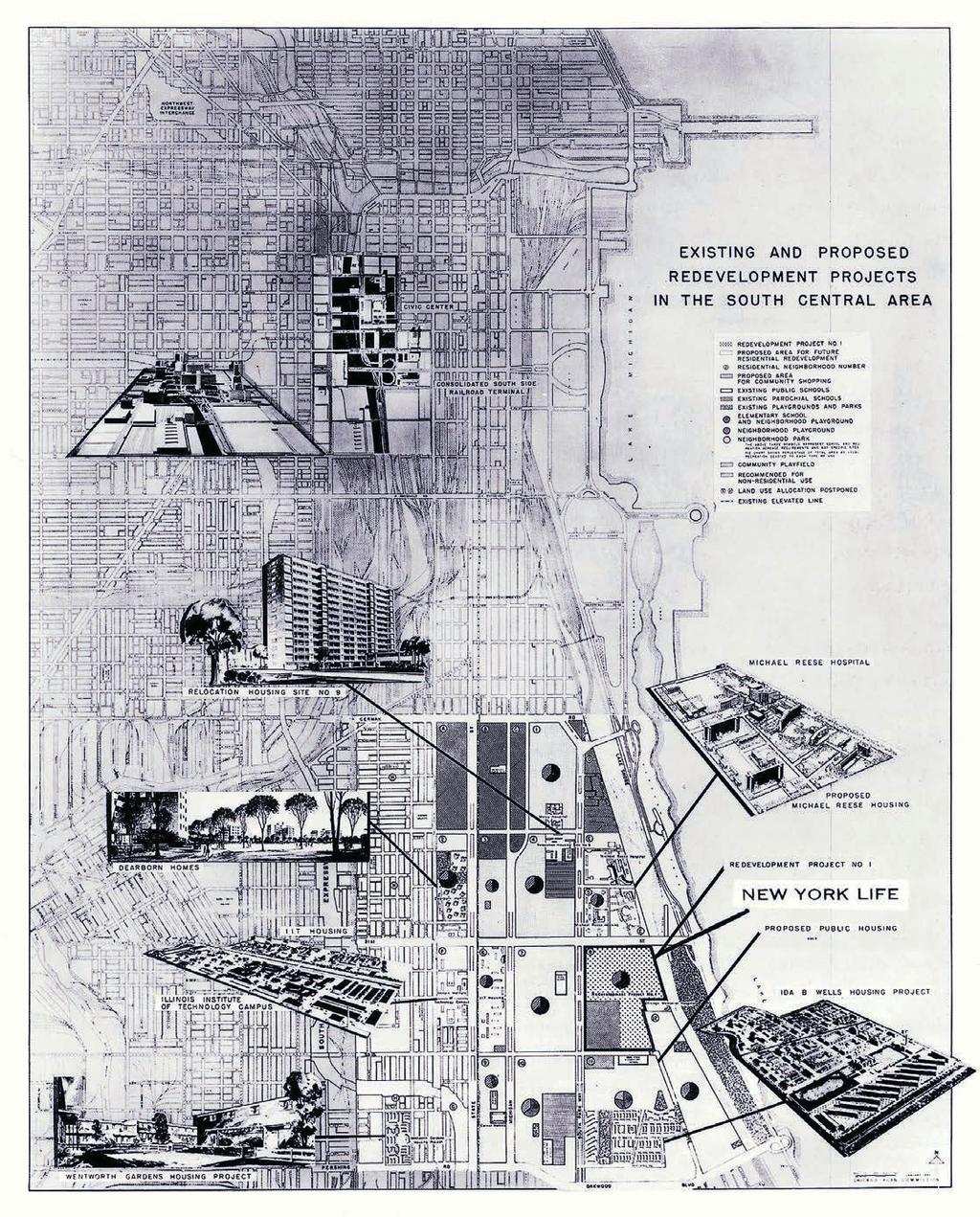 IIT AND SOUTH SIDE REDEVELOPMENT PLAN and closed spaces proved effective to organize the different redevelopment plans of the independent institutions operating in Chicago South Side, while keeping