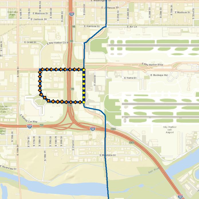 Route 70 Route 70, modify to extend along 24 th St, and