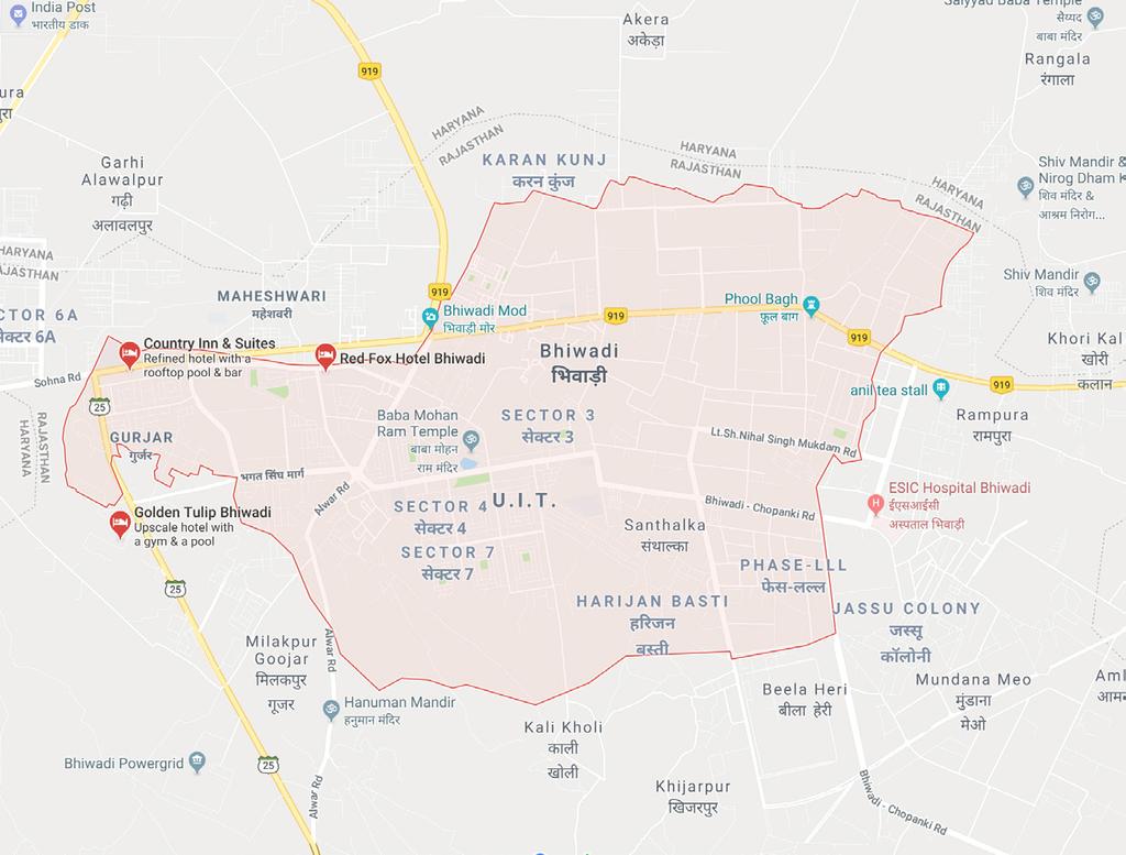 20 Bhiwadi Bhiwadi Region An Overview Located at the eastern part of Rajasthan and in the north eastern part of Alwar district One of the flourishing property market
