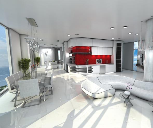 multi-level penthouse with private