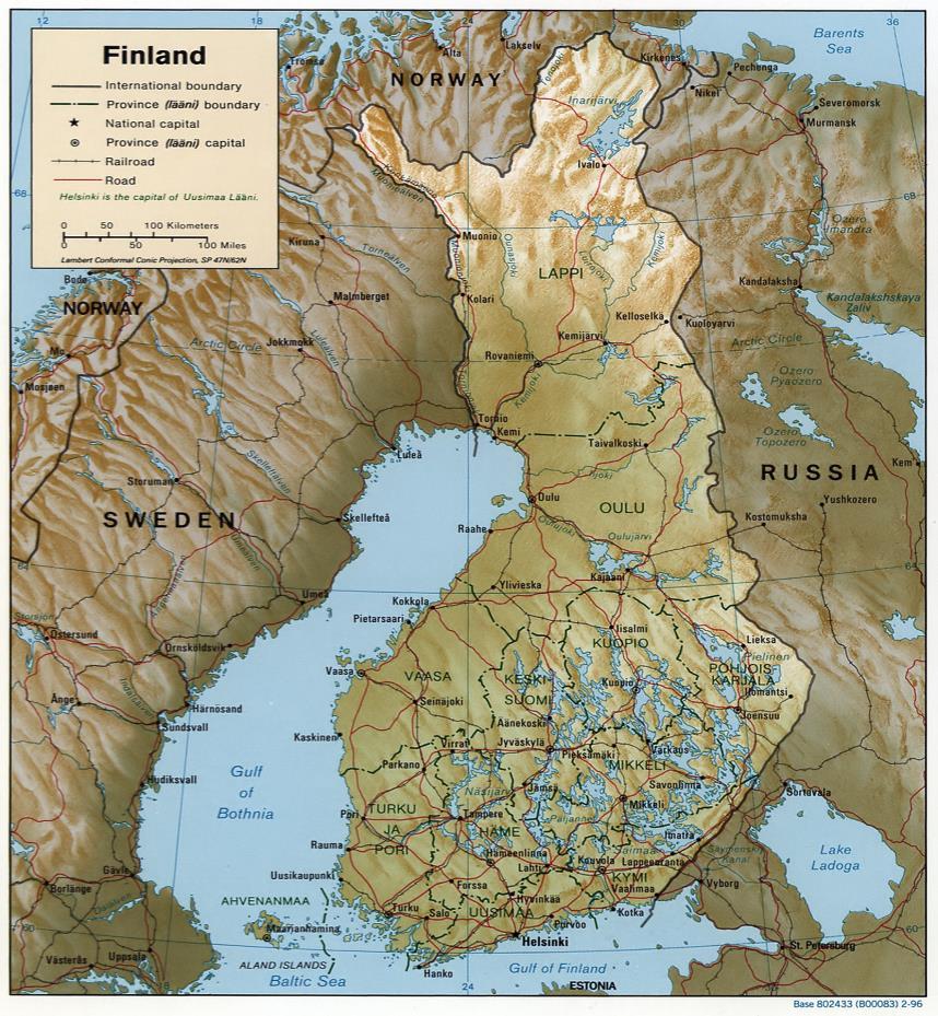 Finland Area 338,417 km 2, of which 10% is water