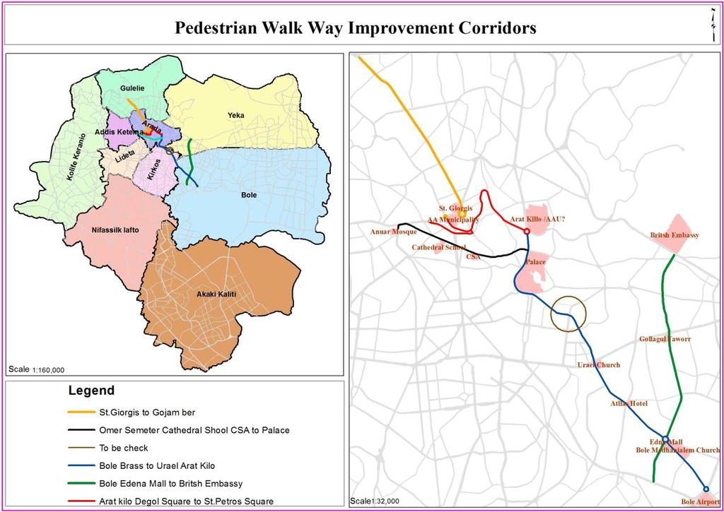 Map 1: The Selected Road Corridors Source: Prepared for this project Institutional Arrangements The designed implementation arrangements for the whole TRANSIP involve two institutions, the Federal