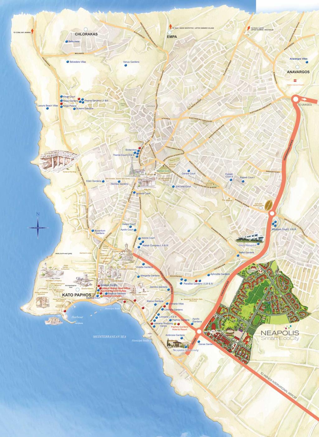 13 Leptos Projects Location Map Fortune Court PAPHOS TOWN Leptos