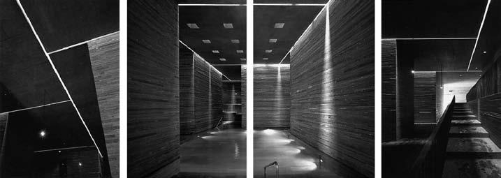 Figure 10: Constructive analysis of Zumthor, Vals baths Peter Zumthor uses quartzite (a local stone) to confer the importance of the theme Felsentherme, meaning thermal bath in the rock.