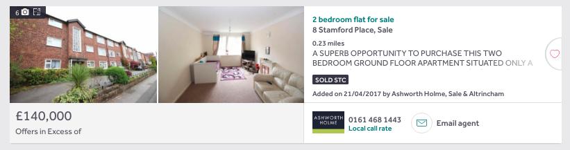 Comparable Evidence Within a ¼ mile radius of the development s postcode (M33 7WZ) there are currently other apartments on the market