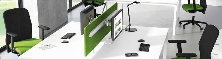 3 Metal desk clamps for individual workstations, in a choice of white SO or aluminium grey SA finish matching the desk legs.
