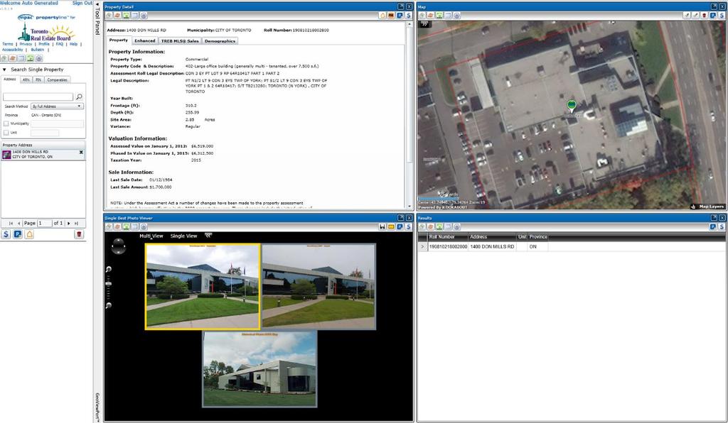 Click to display the GeoWarehouse Property Details report for the active property.