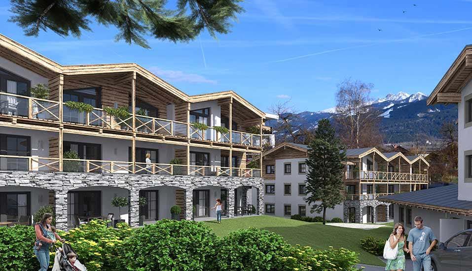 Property Information A HIDDEN ALPINE GEM The Alpenrose Village is located in the centre of Piesendorf, surrounded by an array of pretty shops, bakeries and restaurants.