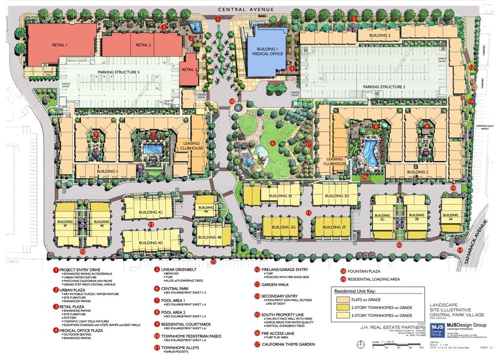 Figure 1- Site Plan To achieve the vision for the Mixed Use designation, the applicant proposes the construction of a mixed use development largely in a horizontal configuration with multifamily