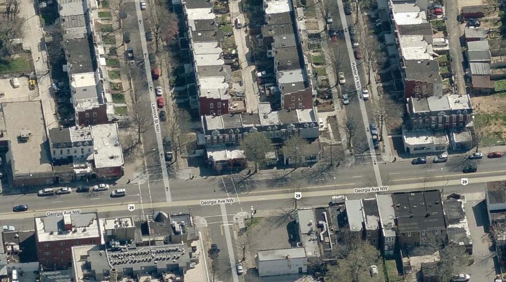 FIGURE 4: Aerial of Georgia Avenue showing retail additions to