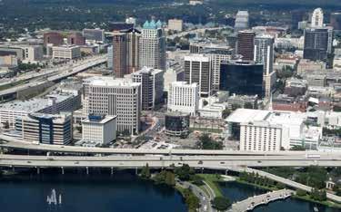 AREA HIGHLIGHTS DOWNTOWN ORLANDO More than 7,000 professionals boost Downtown Orlando on a daily basis. Downtown Orlando also boasts 11 million square feet of office space in the urban core.