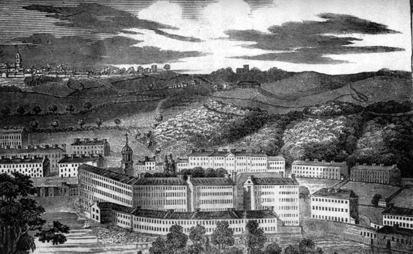 miestelis Škotijoje Vaizdas 1825