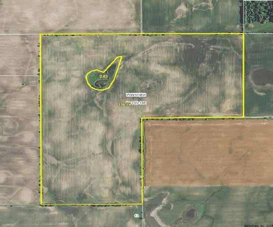 Aerial Photo & Topography Map 121± acres 12-33N-14E Will