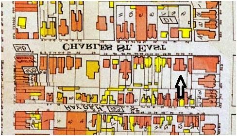 7. Goad's Atlas, 1910 revised to 1912: showing the semi-detached houses at 62-64 Charles Street East, beside the detached house at 66