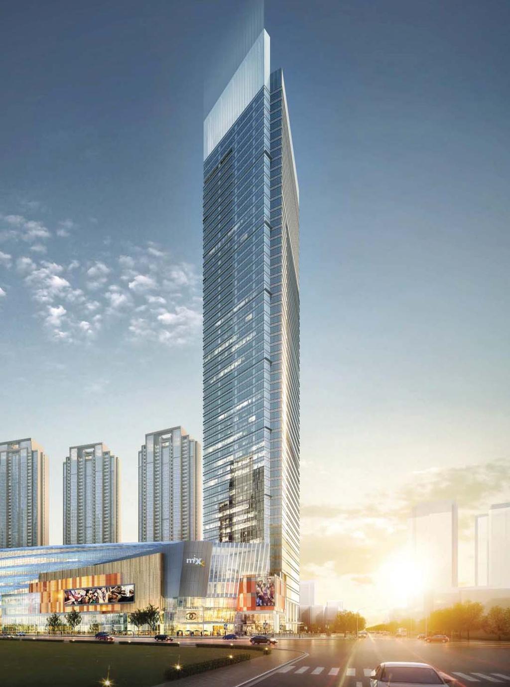 HIGH RISE & HOTEL LOCATION Wanxiang City, Wuhan, China SIZE Shopping Center 1,668,406 SF For-Sale-Retail 118,403 SF Office 2 towers at 53 stories and 38 stories 1,668,406 SF Residential 4