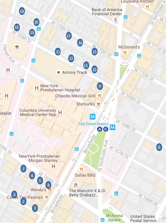 Columbia Campus Building Map The Columbia Campus Housing Portfolio consists of 20 buildings, including 9 Elevator and 11 Walk-Up Buildings.