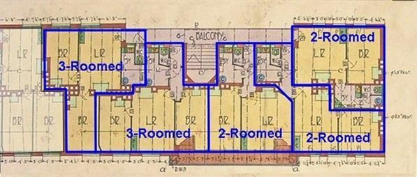 Each balcony provided access to five tenements which had been cleverly designed to use the maximum available space on each floor and this