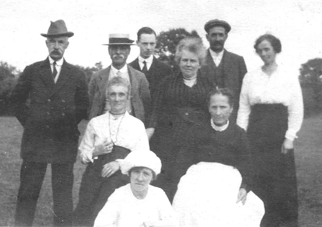Taken about 1933/34 at Forge House, Upton Bishop. Back row: Thomas Weaver and his daughter Cissie Weaver.