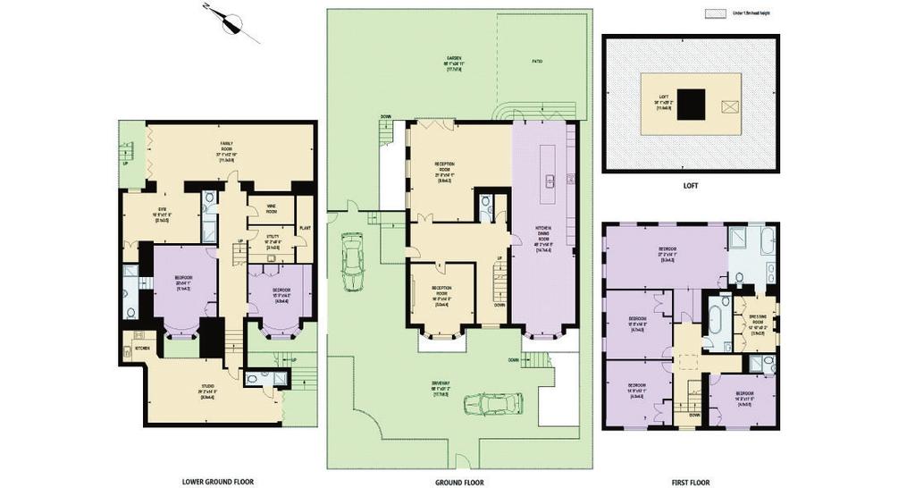 Approximate Gross Internal Floor Area: 527 sq.m/5672 sq.ft Excluding loft area: 103 sq.m/1109sq ft Excluding Outside Area: 393 sq.