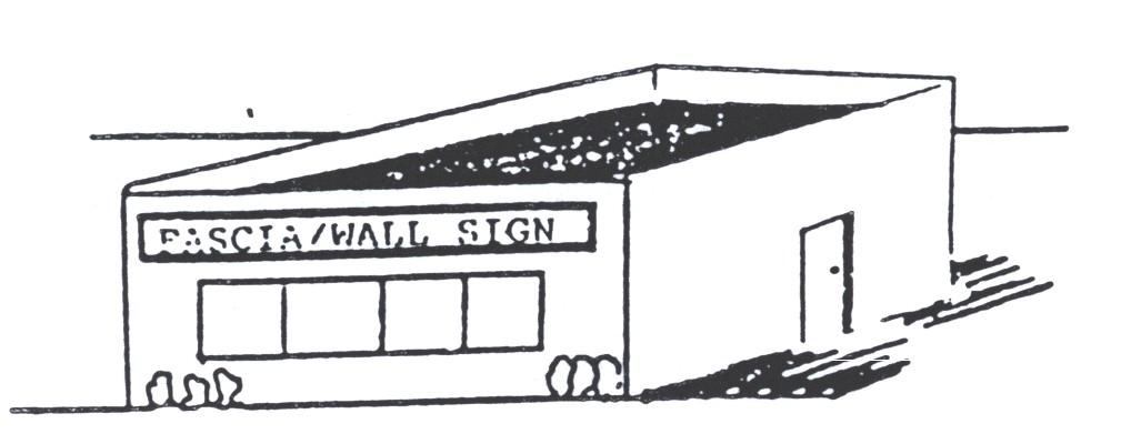 2. Projecting sign, either illuminated or non-illuminated, which is attached to the wall of the establishment it serves, provided no other signs for such establishment are located on the same